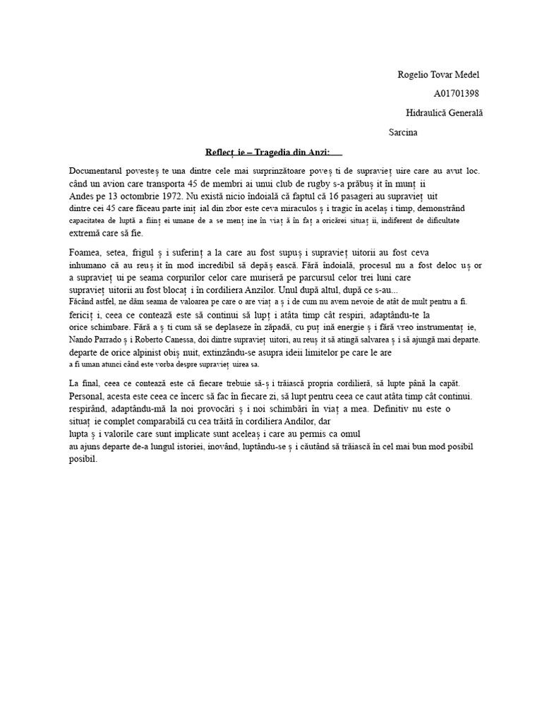 Tragedia În Anzi | PDF