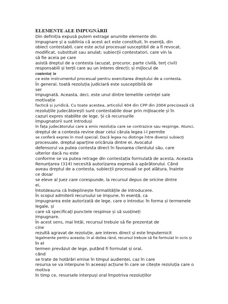 Elementele Contestației | PDF