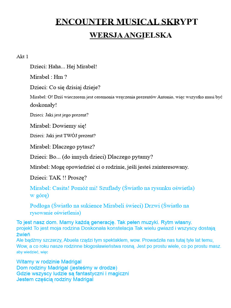 Encanto Musical Script | PDF