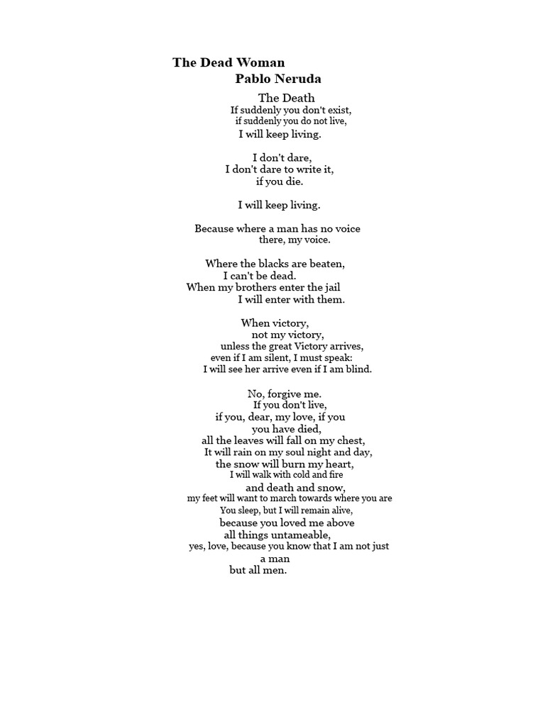 Neruda's Reflection on Death and Love | PDF