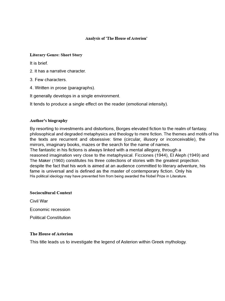 Asterion: Myth and Literary Analysis | PDF | Minotaur | Theseus