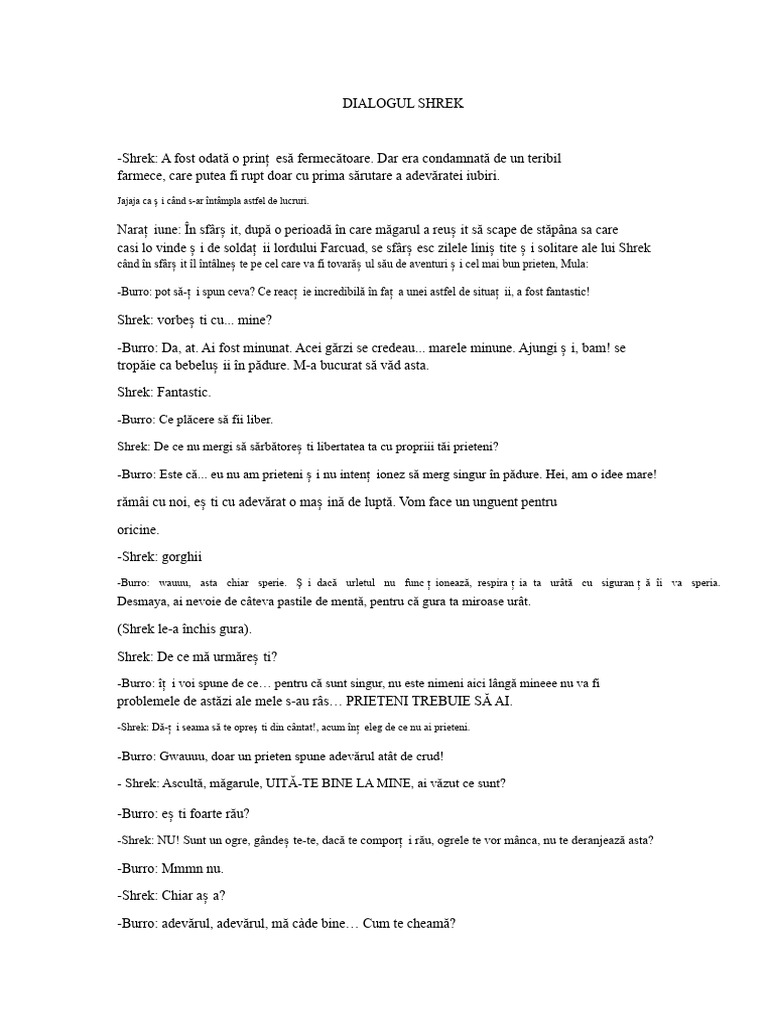 Dialogul Shrek | PDF