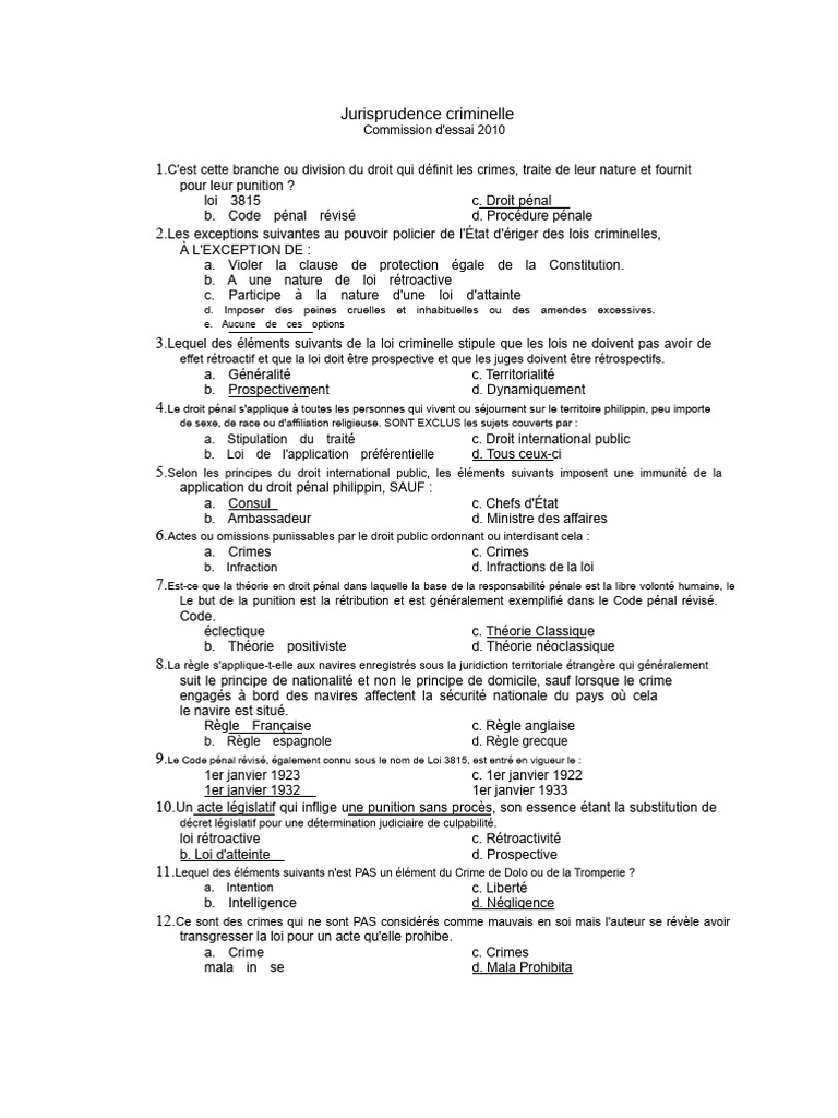 Introduction au Droit Pénal Criminel | PDF | Crimes | Crime et violence