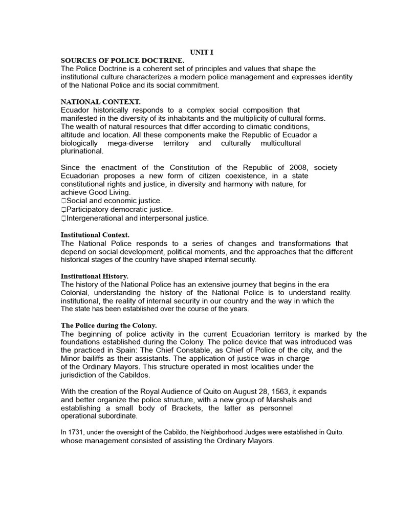 Ecuador's Police Doctrine and History | PDF | Human Rights | State (Polity)