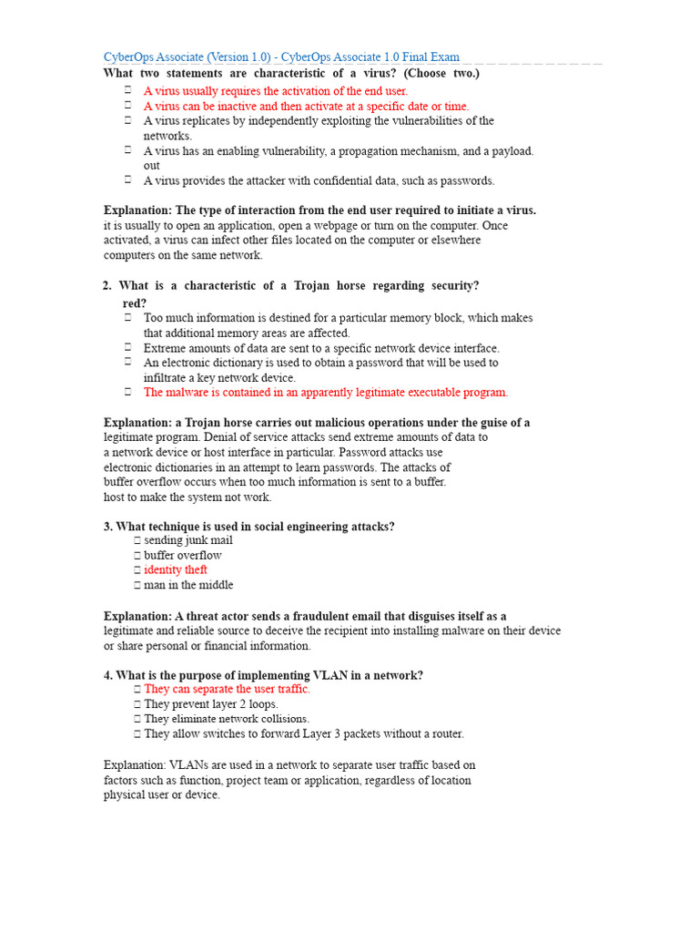 Cisco Cyberops Final Exam | PDF | Computer Network | Computer Security