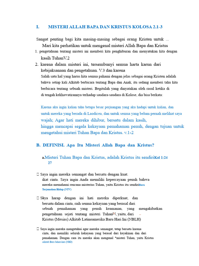 Mengenal Misteri Allah Bapa dan Kristus | PDF