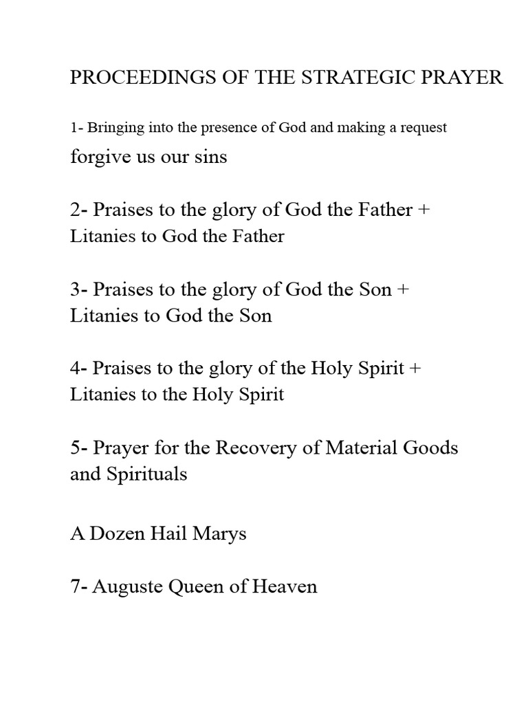 Strategic Prayer for Recovery and Mercy | PDF | God The Father ...