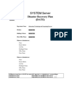 SYSTEM Server: Disaster Recovery Plan (DATE)
