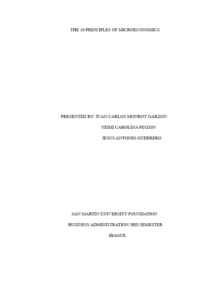 The 10 Principles of Microeconomics | PDF | Economics | Market (Economics)