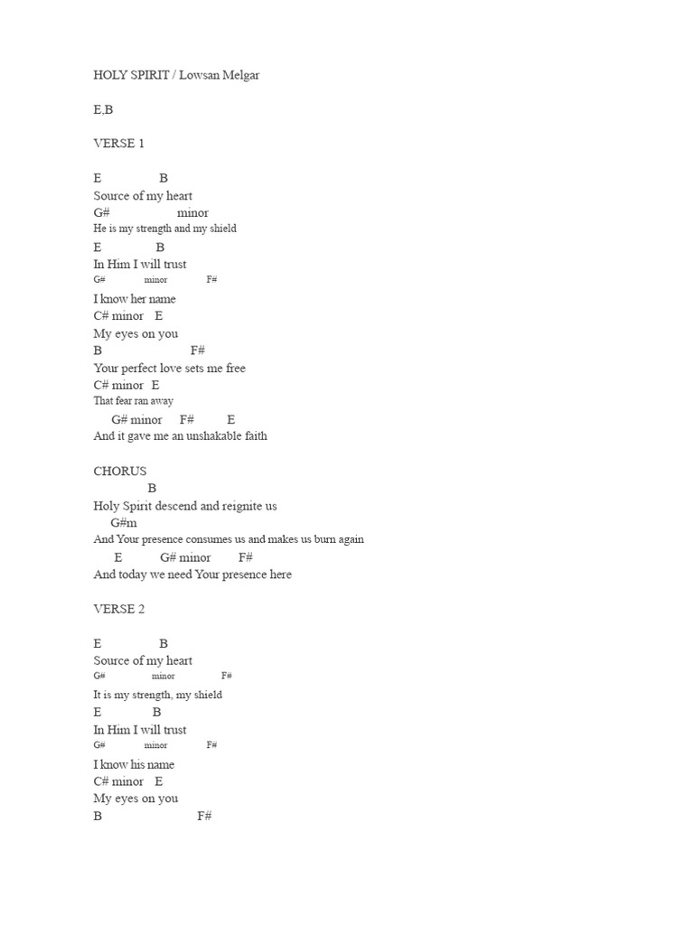 Holy Spirit Song Lyrics and Themes | PDF
