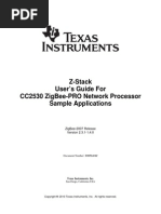 0184.Z-Stack User's Guide For CC2530 ZigBee-PRO Network Processor - Sample Applications