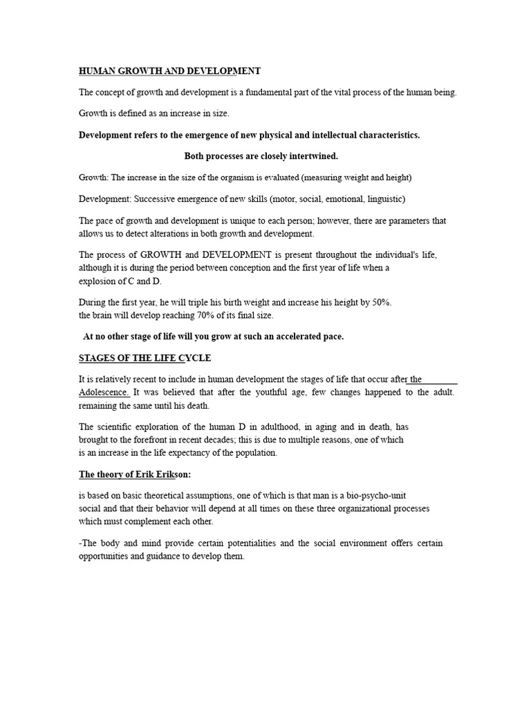 Human Growth and Development Stages | PDF | Adolescence | Intimate ...