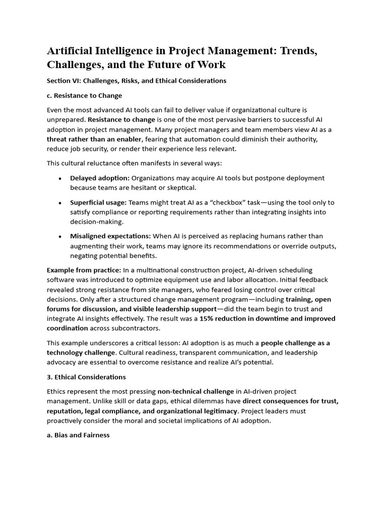 AI Adoption Challenges in Project Management | PDF | Artificial ...