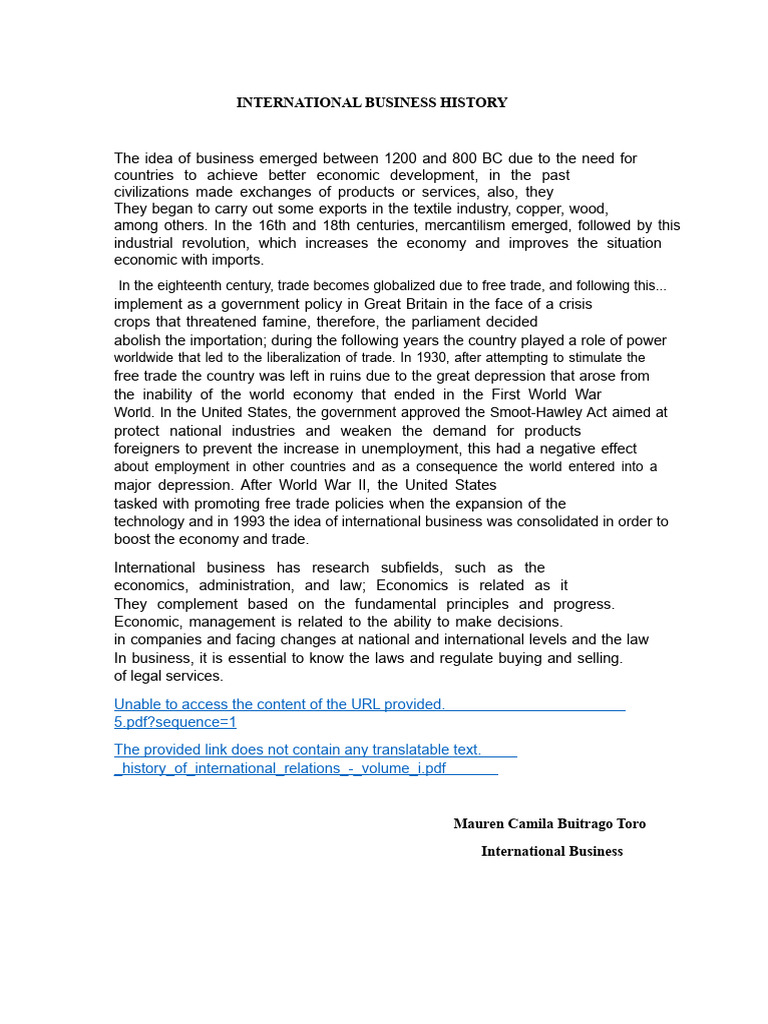History of International Business | PDF
