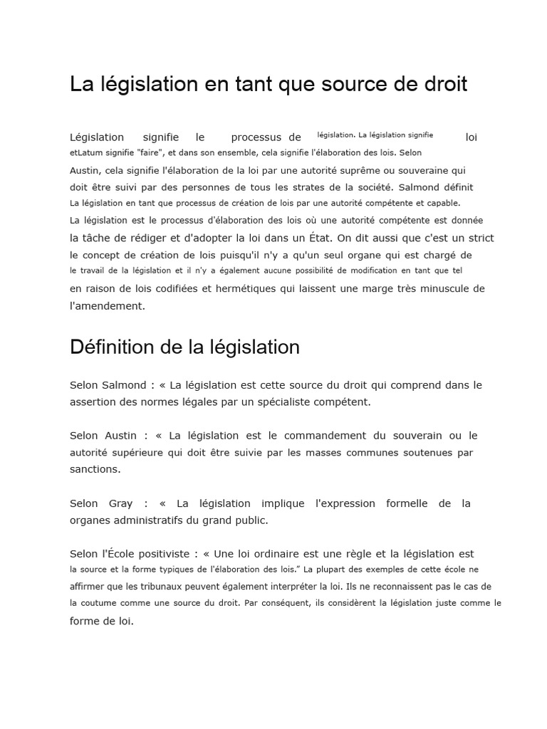 Législation : Processus et Types de Droit | PDF | Loi | État