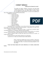 Corset básico: Trazado y medidas para su elaboración