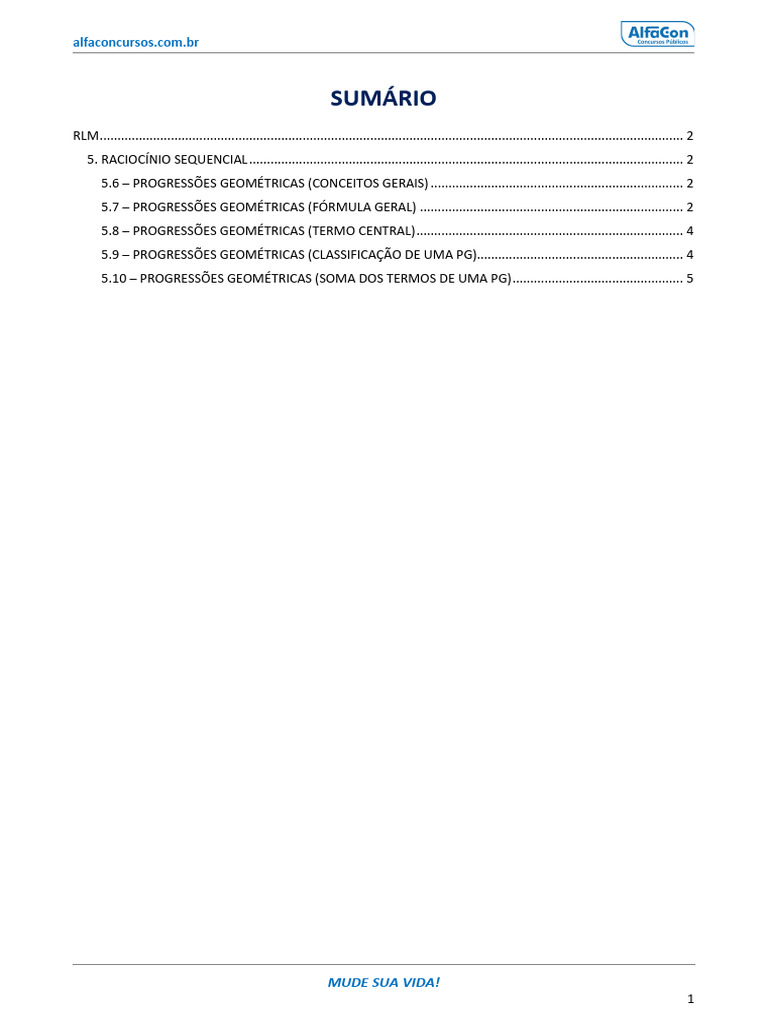AlfaCon Progressoes Geometricas Formula Geral Classificacao de Uma PG ...