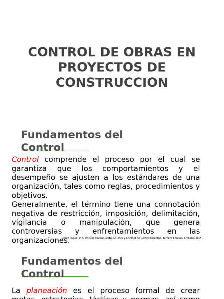 Control de Obras en Construcción | PDF | Presupuesto | Planificación