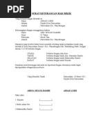 Surat Pernyataan Pelepasan Hak Atas Tanah