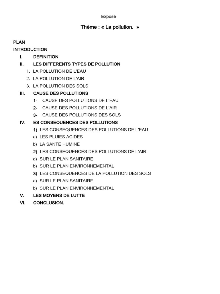 Comprendre la Pollution : Types et Causes | PDF | la pollution ...
