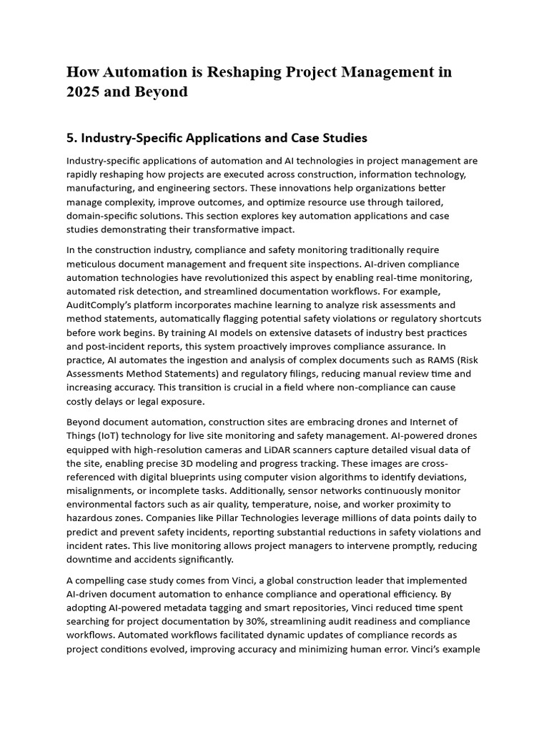 Automation's Impact on Project Management | PDF | Automation ...