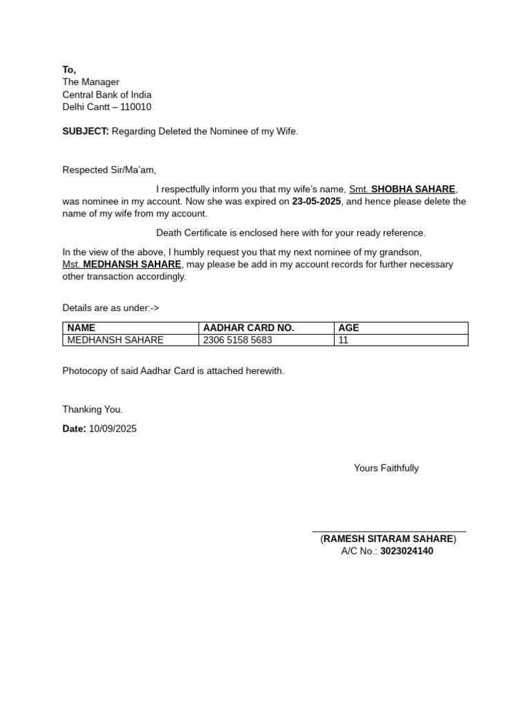 Bank Application Letter | PDF