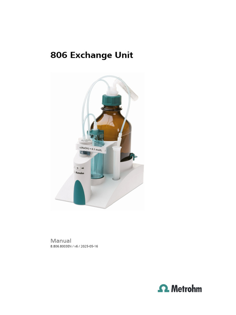 806 Exchange Unit User Manual | PDF | Safety | Leak