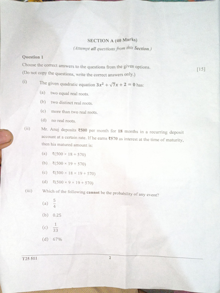 Maths 2025 Board Exam Questions | PDF | Elementary Mathematics | Geometry