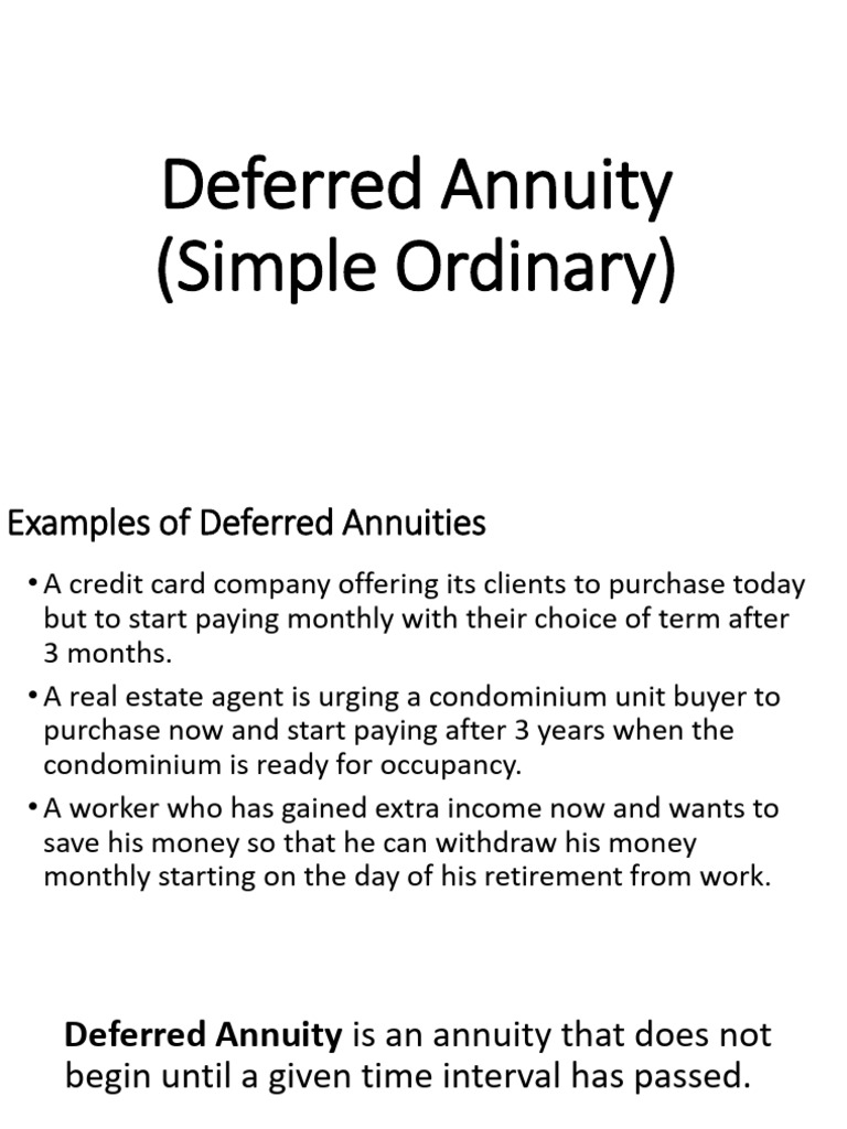 Understanding Deferred Annuities | PDF | Present Value | Life Annuity