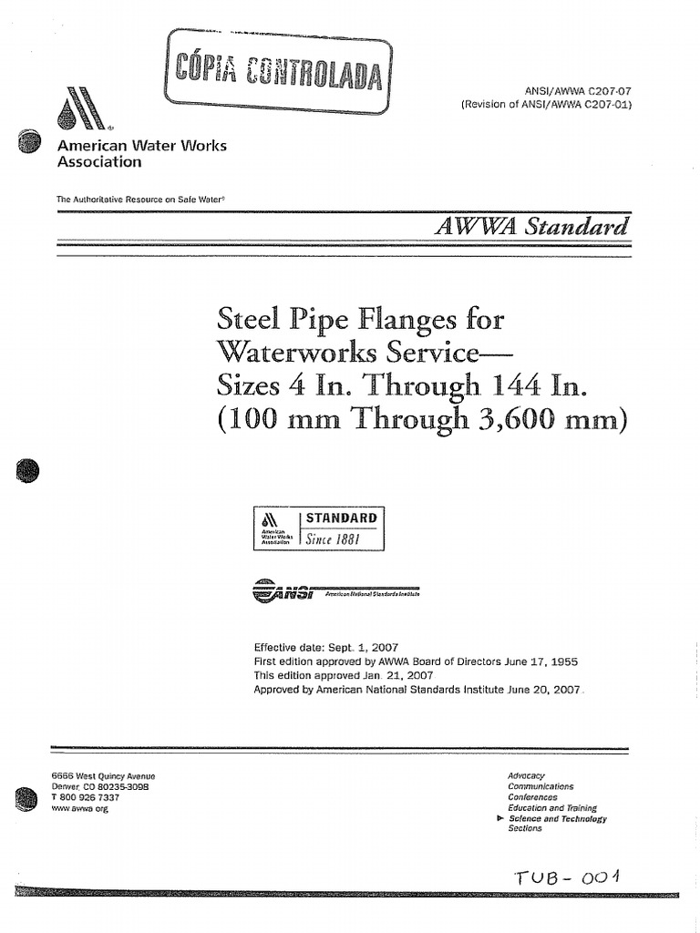 Flanges Awwa | PDF