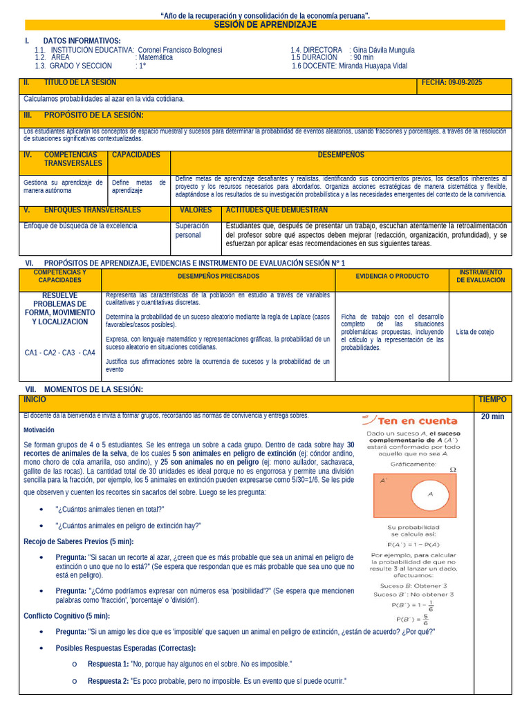 Probabilidades en la Vida Cotidiana | PDF | Probabilidad | Evaluación