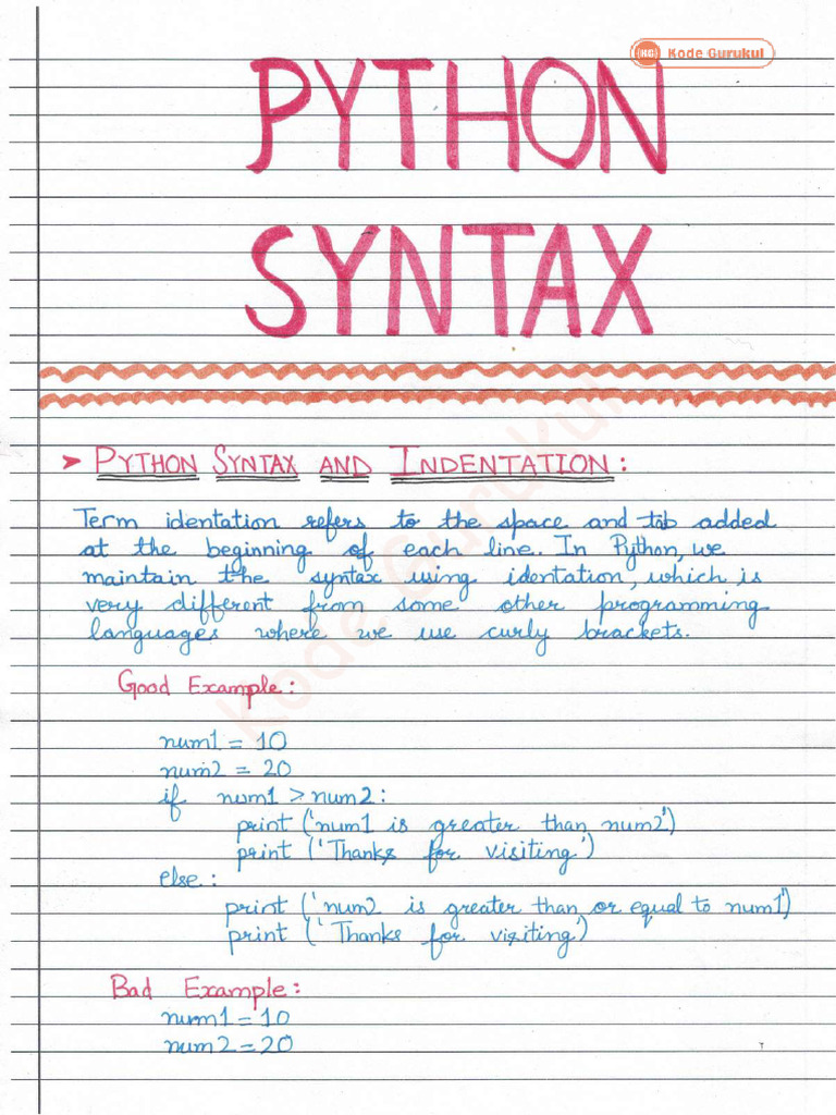 7 Python Syntax | PDF