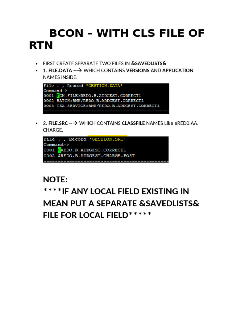 BCON File Creation and Release Guide | PDF