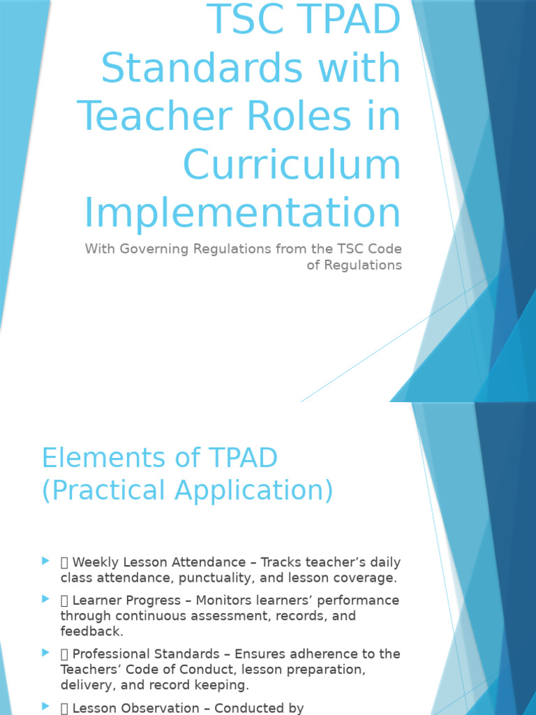 TPAD Standards for Teacher Roles | PDF | Teachers | Curriculum