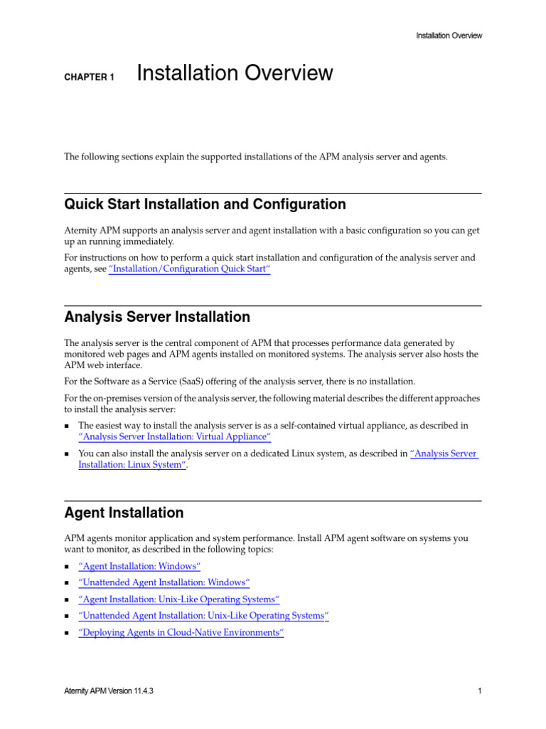 Aternity APM 11.4.3 Installation Guide | PDF | Server (Computing ...
