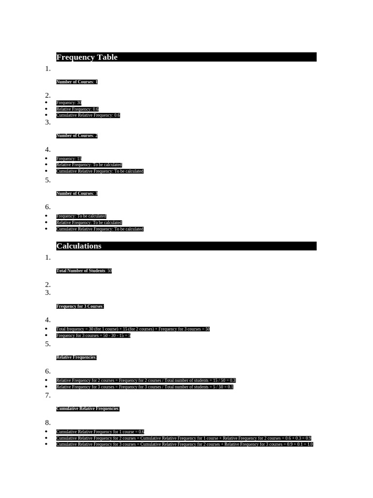 Frequency Table | PDF