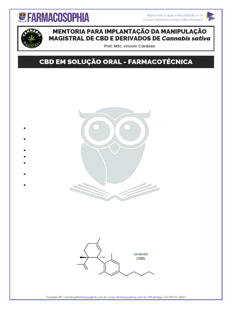 CBD Sol Oral Farmacotécnica - 01 | PDF | Biodisponibilidade | Cannabis