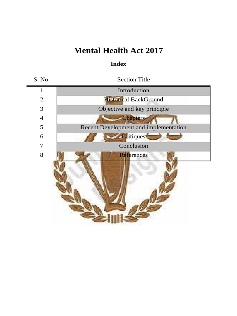 MENTAL HEALTH ACT | PDF | Mental Health | Psychiatry