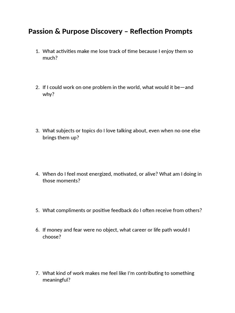 Activity 4 Passion & Purpose Discovery | PDF