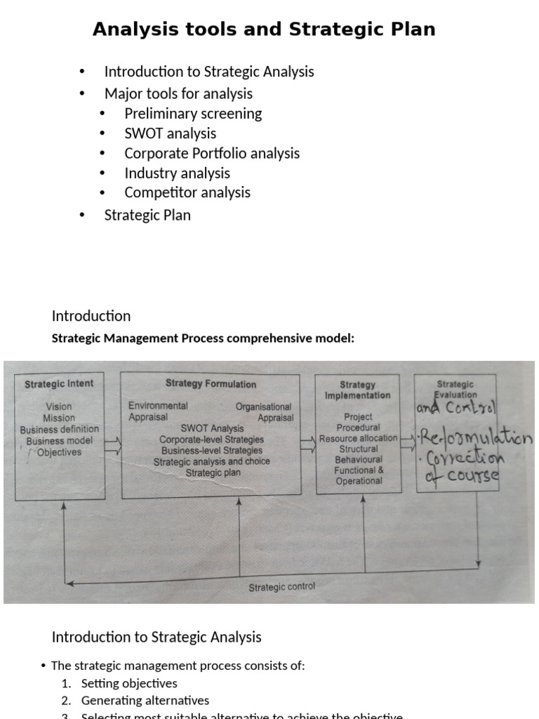 9 Analysis Tools & Strategic Plan | PDF | Swot Analysis | Strategic ...