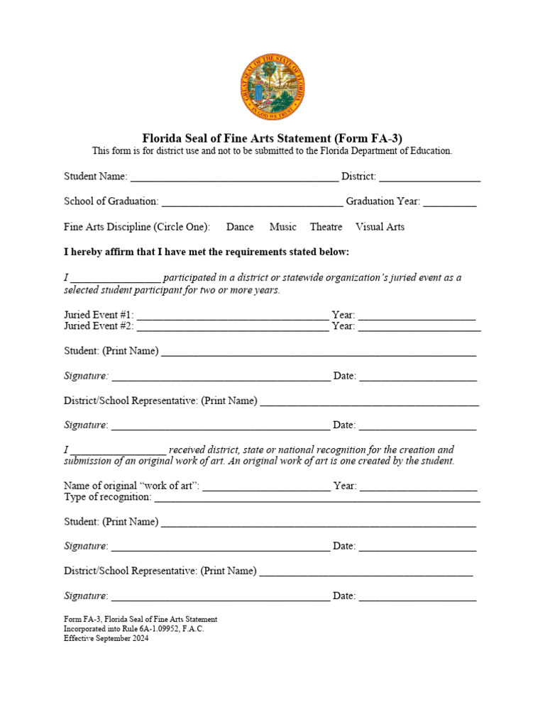 FA-3 Statement Form | PDF