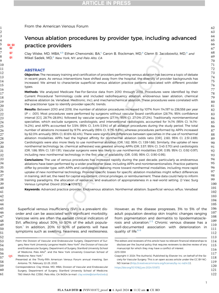 Venous Ablation Trends by Provider Type | PDF | Surgery | Radiology