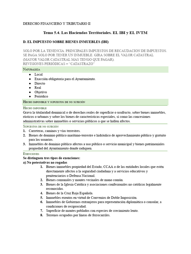 IBI y IVTM: Impuestos Locales Esenciales | PDF | Impuestos