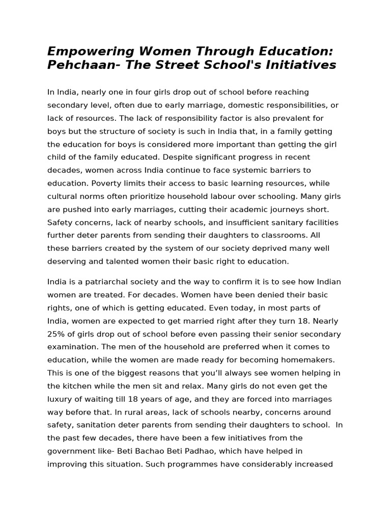 Empowering Women Through Education in India | PDF | Literacy | Empowerment