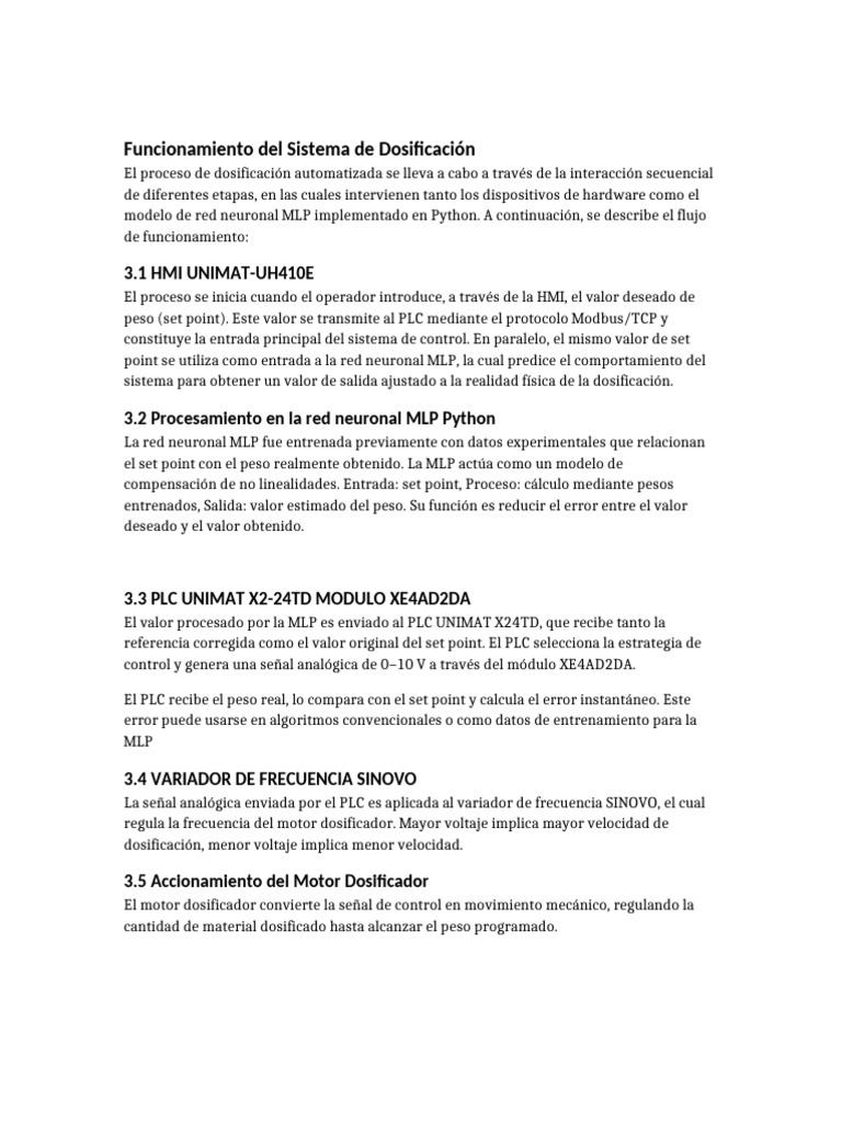 Sistema de Dosificación Automatizada MLP | PDF | Informática ...
