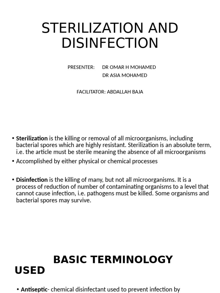 Sterilization and Disinfection Methods | PDF | Disinfectant ...