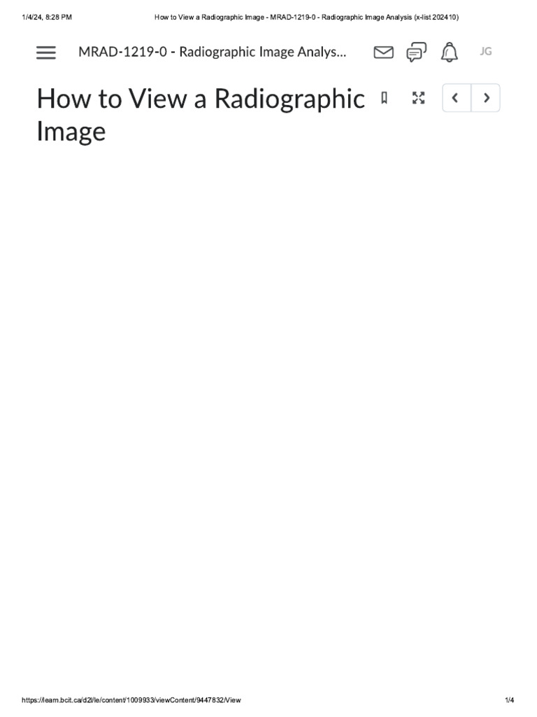 How To View A Radiographic Image - MRAD.. | PDF
