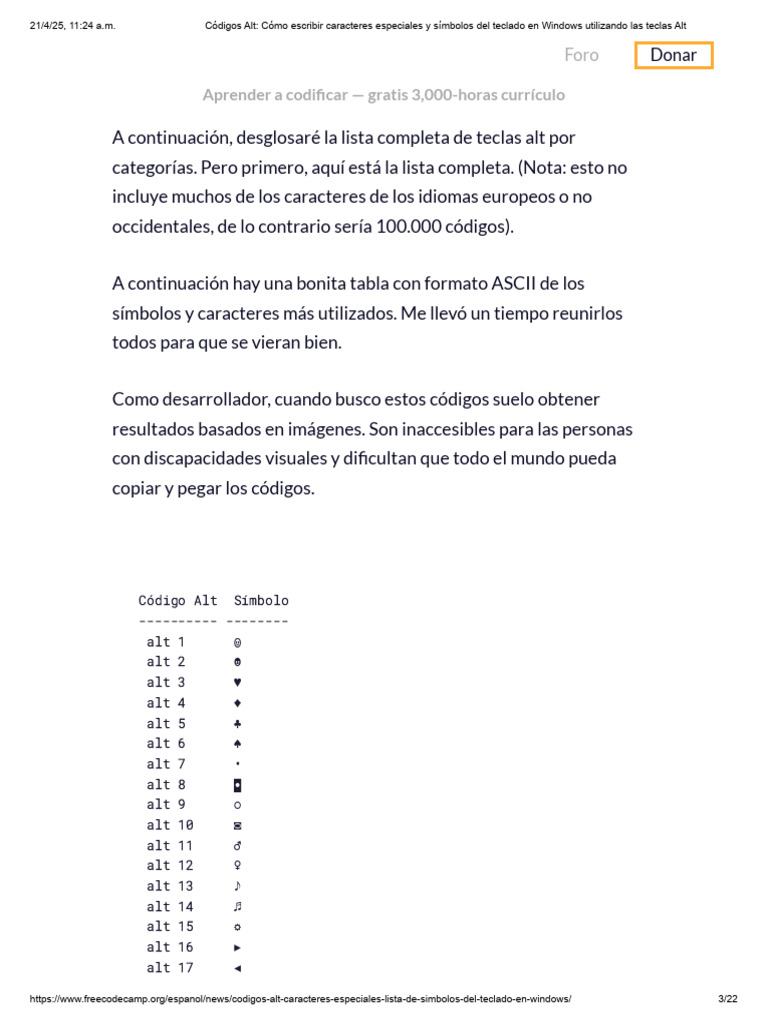 Códigos Alt - Cómo Escribir Caracteres Especiales y Símbolos Del ...