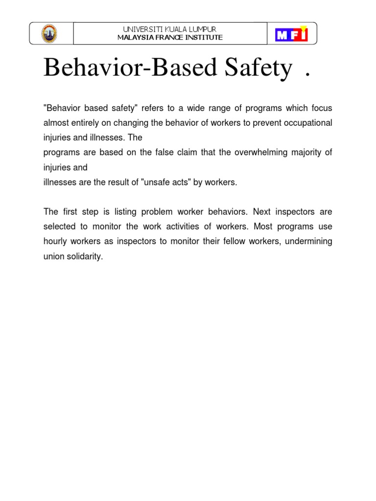 Behavior-Based Safety Overview Guide | PDF | Reinforcement | Employment