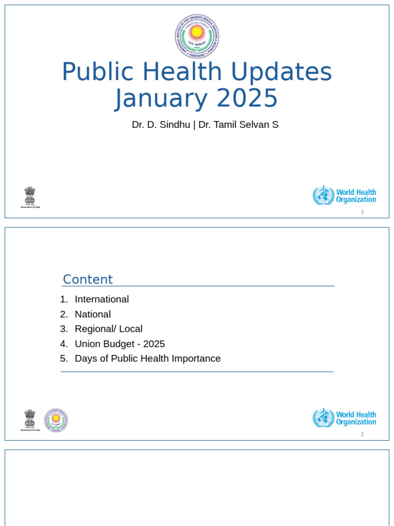 January 2025 Public Health Updates | PDF | World Health Organization ...